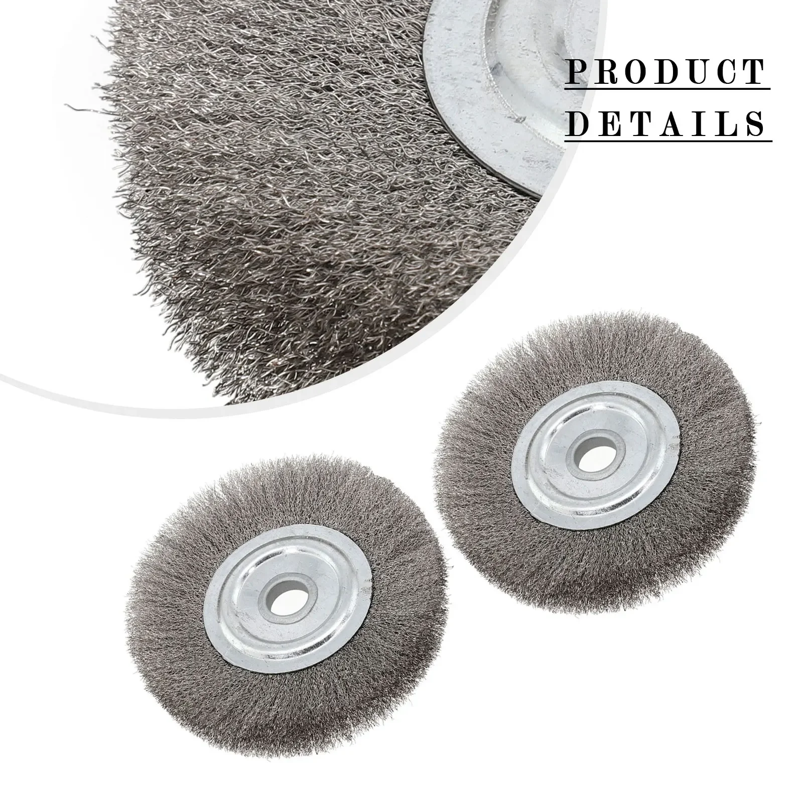 5 Inch Crimped Wire Brush Stainless Steel Bench Grinder Tool with 16mm Hole Effective for Polishing and Cleaning