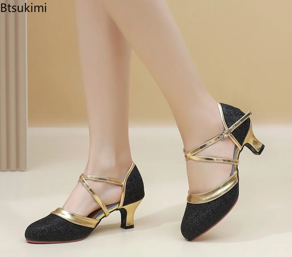 2025New Scarpe da ballo latino Donna Sala da ballo Scarpe da ballo Tango Suole in pelle scamosciata Party Modern Tango Salsa Scarpe da ballo per sandali da donna