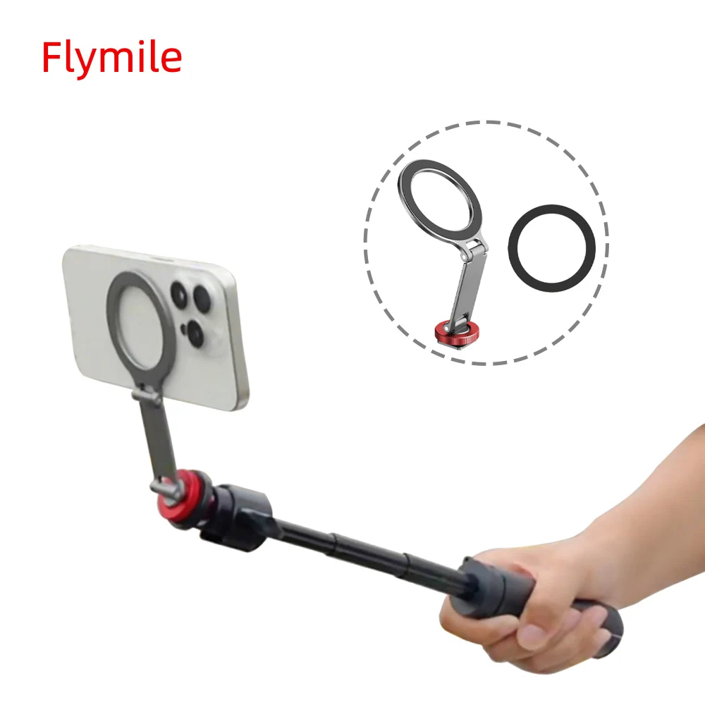 

Магнитная подставка для телефона Magsafe для iPhone 16, 15, 14, 13/Pro/Max, адаптер из алюминиевого сплава, стандартное отверстие для винтов 1/4 и интерфейс холодного башмака