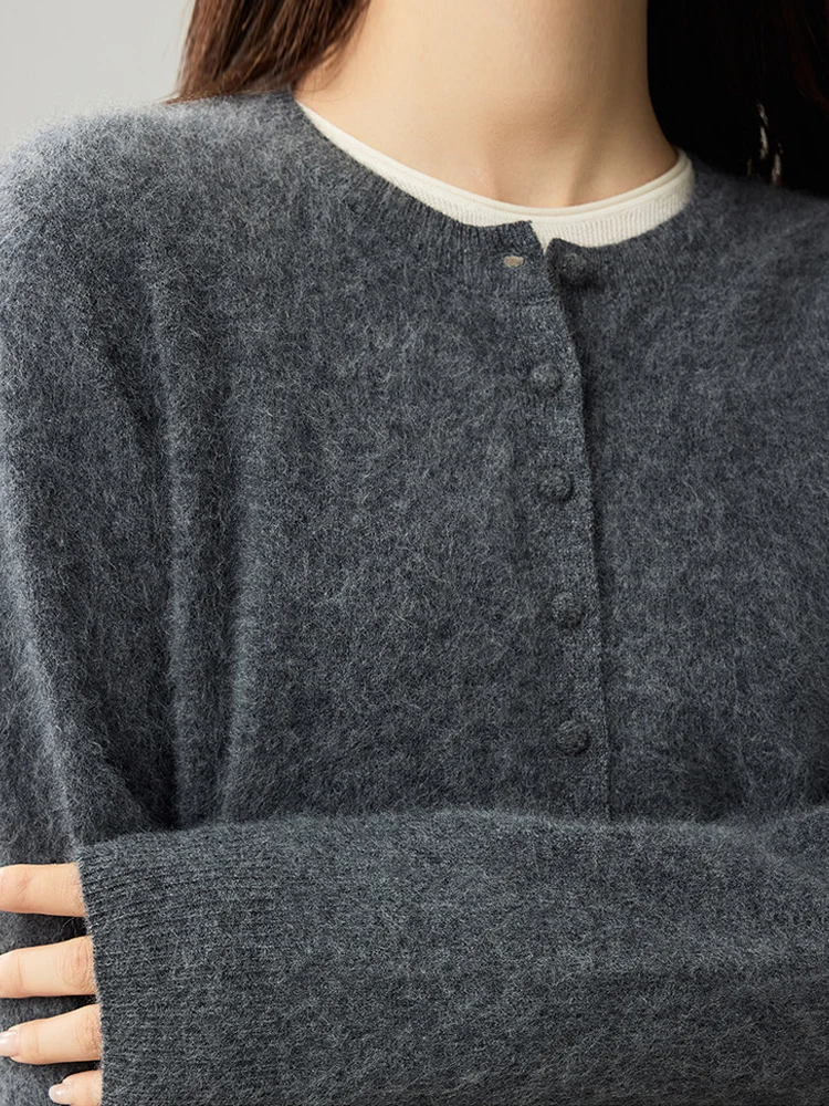 SuyaDream، سترات نسائية، صوف صوف، ياقة دائرية، سترات مريحة ناعمة، صوف 100%، سترات خريف وشتاء 2025