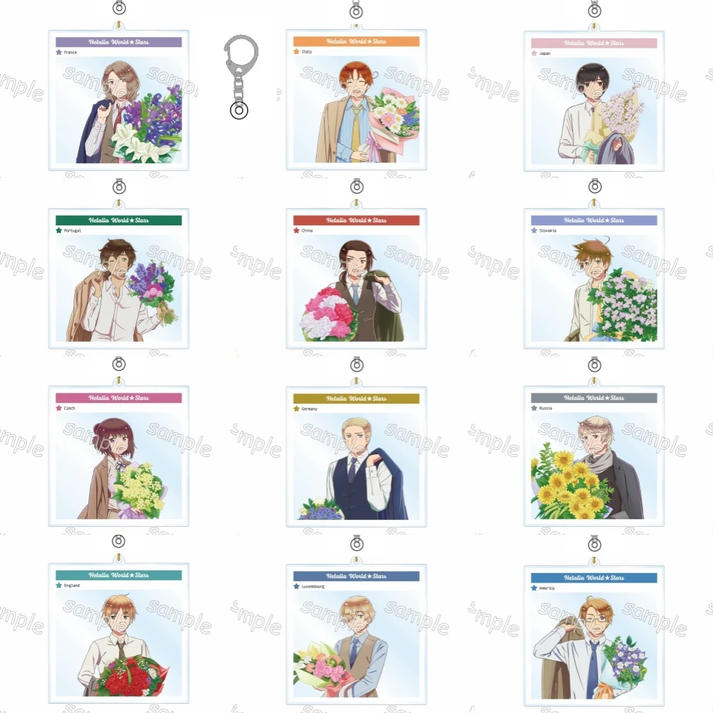 

Game APH England Germany America Japan Italy France Russia Keychain Doll Anime Acrylic Keyring Pendant Gift