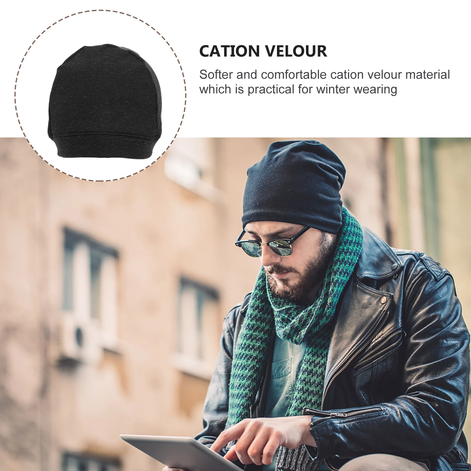 

1Pcs Warm Fleece Hat Cation Velour Windproof Beanie for Outdoor Winter Sports Anti-Cold Riding Skiing Running Unisex Stylish