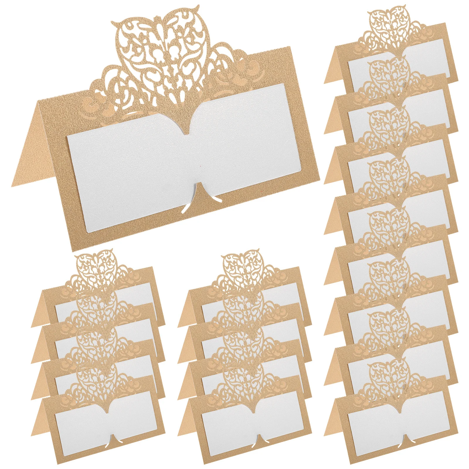 

50 Pcs Seat Card Wedding Decor Place Settings for Golden Reserved Signs Tables Assignment Holders Number