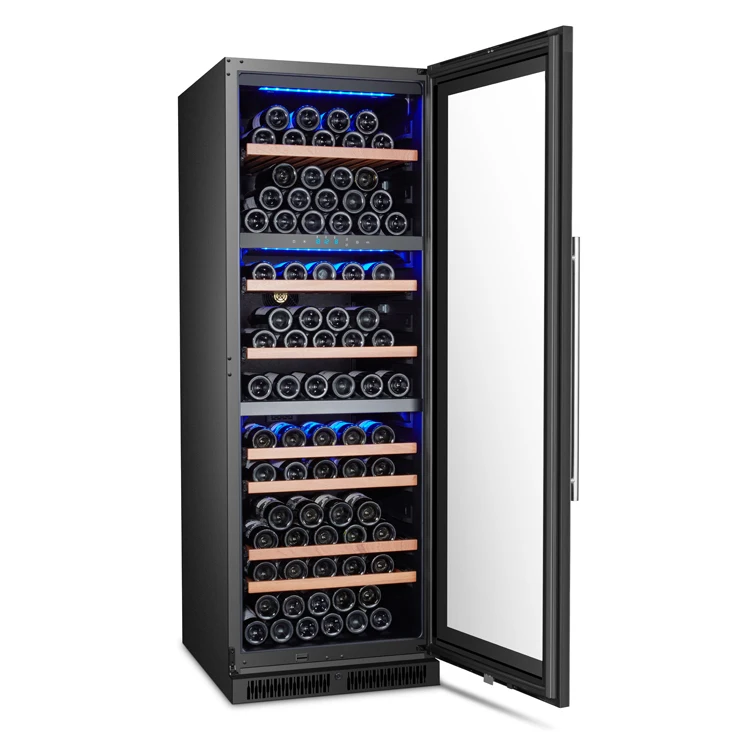 Door Wine Refrigerator Home Appliances Double Layer Lowe Glass Electric Stainless Steel Door Electronic Temperature 150