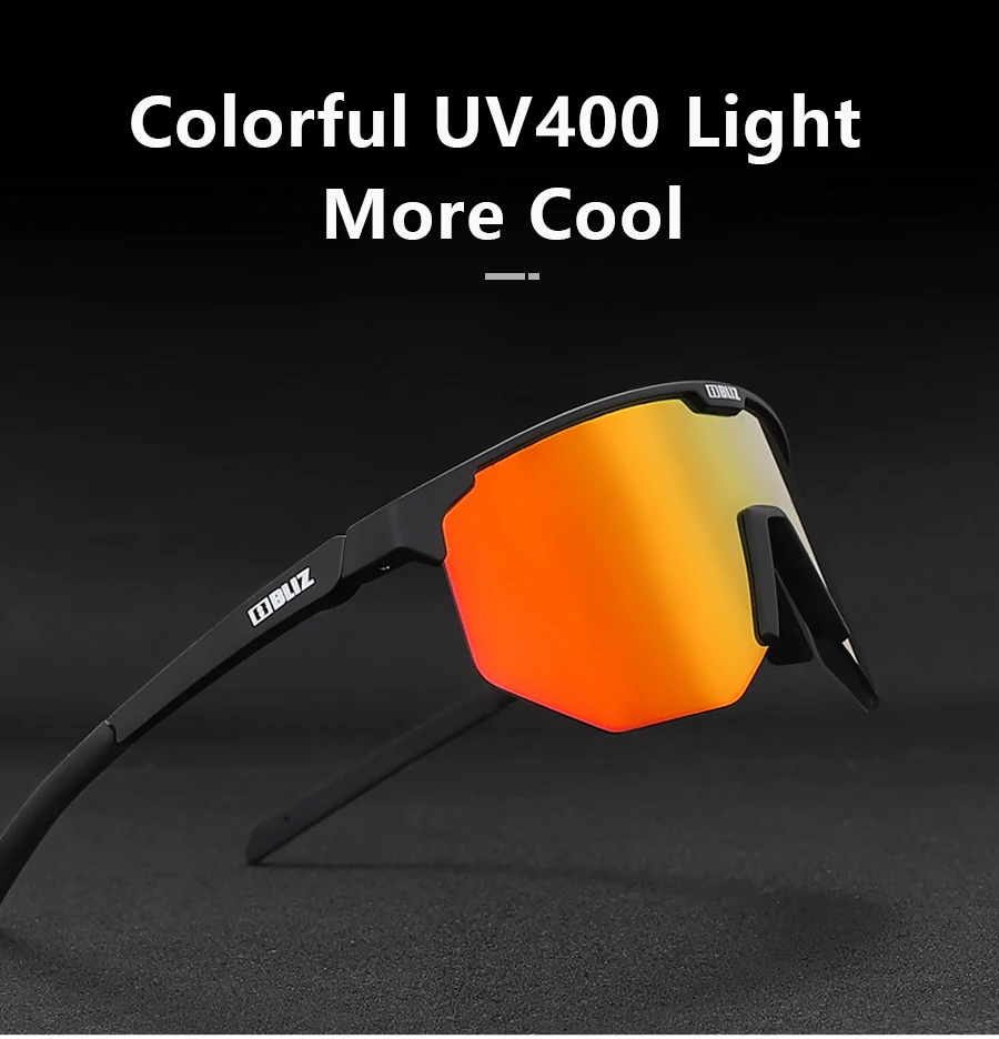 B BLIZ Hero Polarisierte Fahrrad-Sonnenbrille, winddichte Mountainbike-Brille für Männer und Frauen, Radfahren, Wandern, Laufen, Brille mit 3 Gläsern – Detail 1