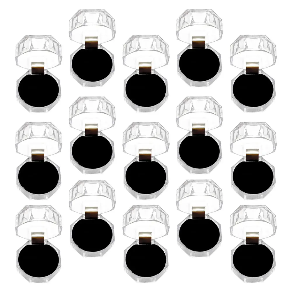 

20Pcs Ring Organizer Boxes Plastic Storage Lightweight Packaging Case for Jewelry Display Engagement Ring Box Wedding Supply