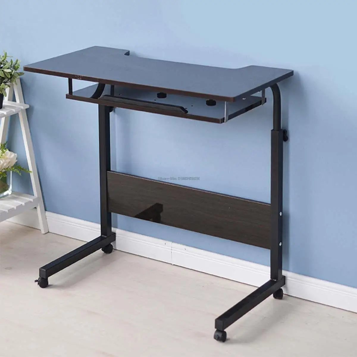 2-layers Storage Foldable Computer Table Adjustable Portable Laptop Desk Rotate Bed Table Can be Lifted Standing Desk