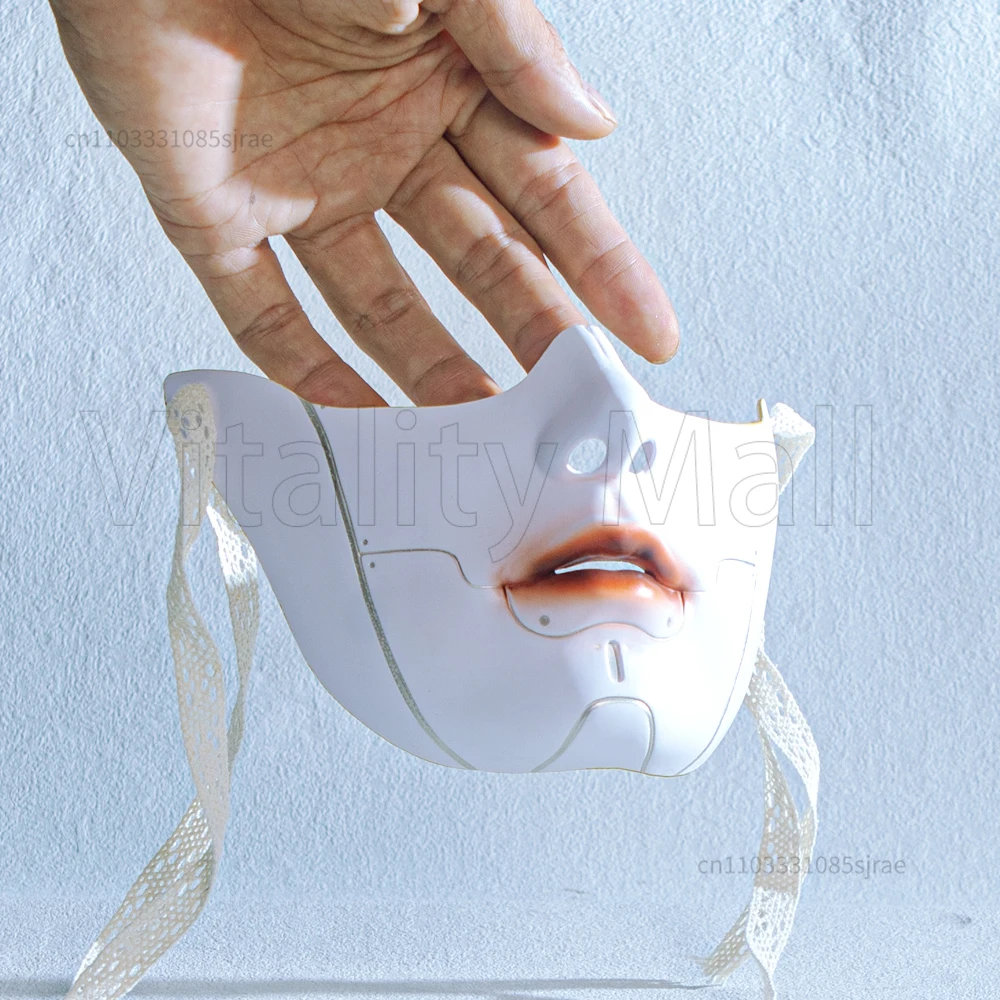 قناع تجميل لطيف وجمال ميكانيكي جديد بنصف وجه سفلي، جميع الأشياء، وجه كامل للبالغين من الرجال والنساء، فستان مهرجان هانفو الخيالي #4