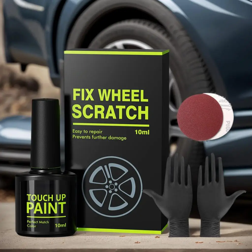 For Tesla Model Y/3 Wheel Paint For Rims 10ml Auto Detailing Supplies With Gloves Sponge Car Paint Scratch Repair For Automotive
