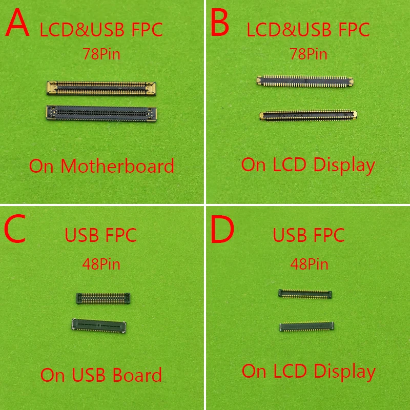 5Pcs 78 48 Pin LCD Display Screen Flex FPC Connector For Samsung Galaxy A02 A022M A022 A022F USB Charger Charging Dock Port Plug