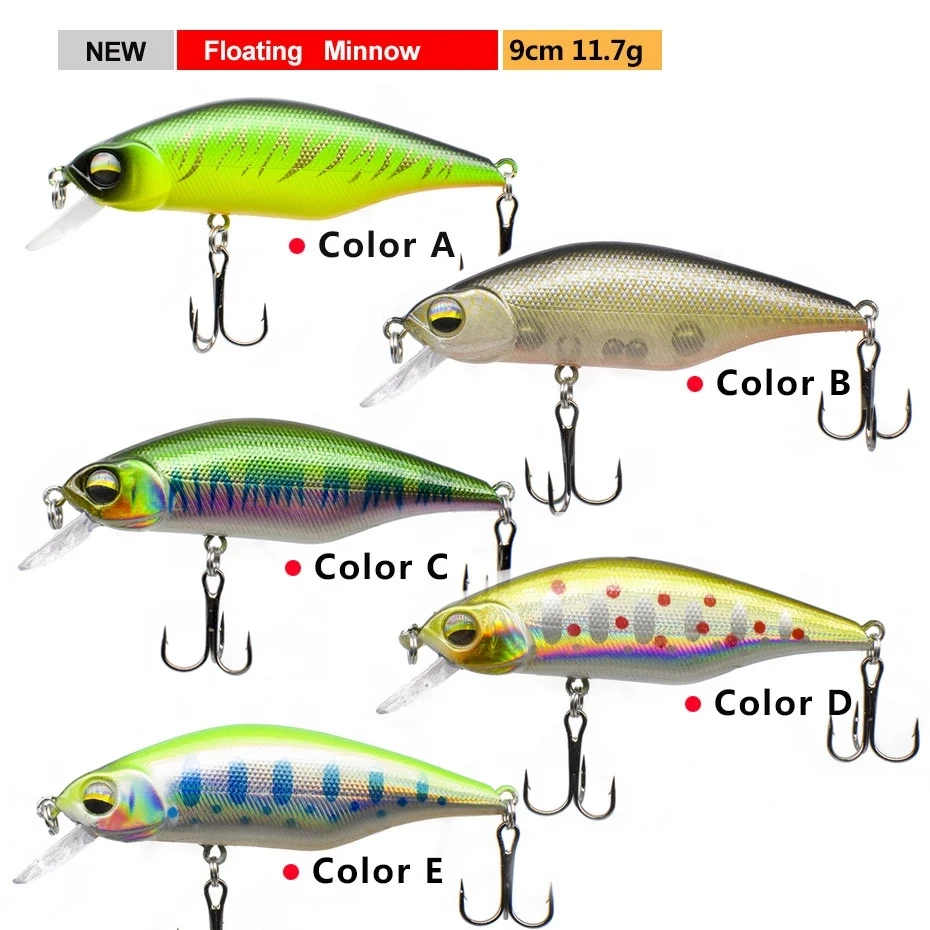 1pcs 9.2cm 11.8g Floating  Minnow Fishing Lure Laser Hard Artificial Bait Wobblers Pike Carp Bait Crankbaits Fishing Tackle