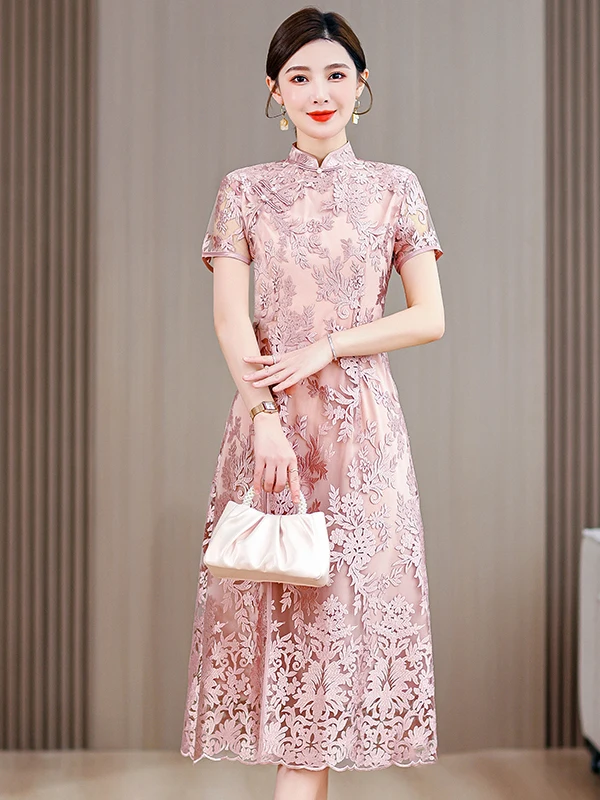 wedding-spring-lace-dr-mom-wedding-clothes-daily-wear-skirt-breathable-low-slit-ort-sve-mid-length-skirt