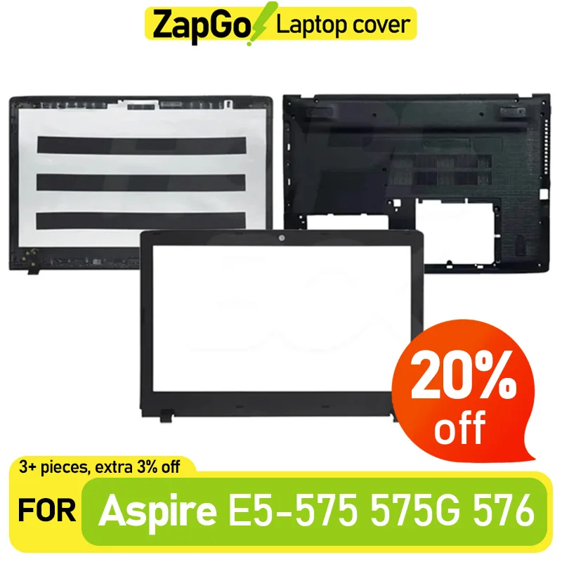 LCD Back Cover Front Bezel Hinges Bottom Case For Acer Aspire E5-575 E5-575G E5-576G E5-523 E5-553 E5-575T E5-575TG