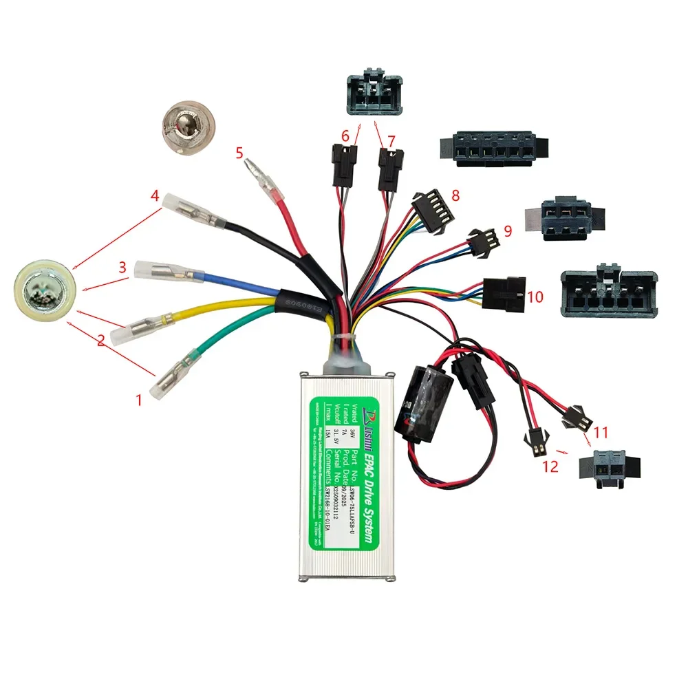 

Nulkomma 36V 15A Electric Bicycle Brushless Motor Controller LSW06-75L1AFSB-U for Electric Scooters Fat Bike MTB Ebike Speed Con