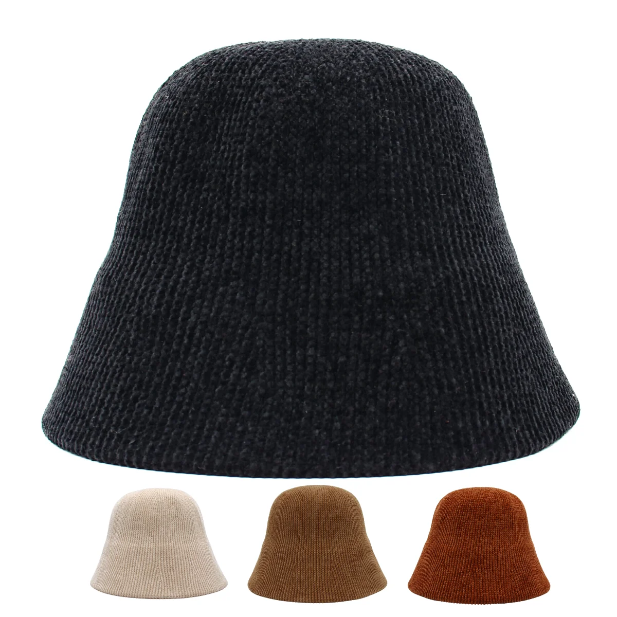 

Winter Warm Solid Women Bucket Hat Thickened Plush Beanies Simple Artificial Rabbit Fur Fisherman Hats Soft Corduroy Basin Hat