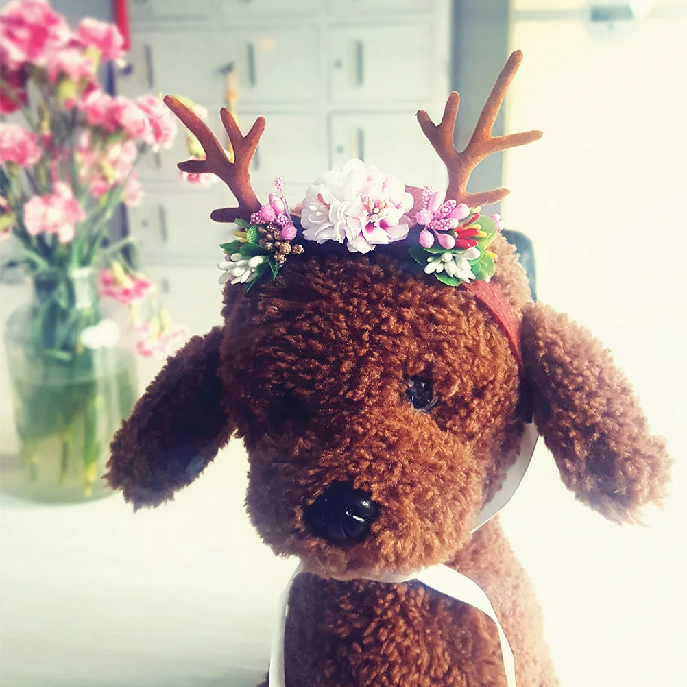 

Christmas Pet Headdress Antlers Bands Exquisite Design for Dog Cat Accessories Daily Wear Parties Photo Shoot M