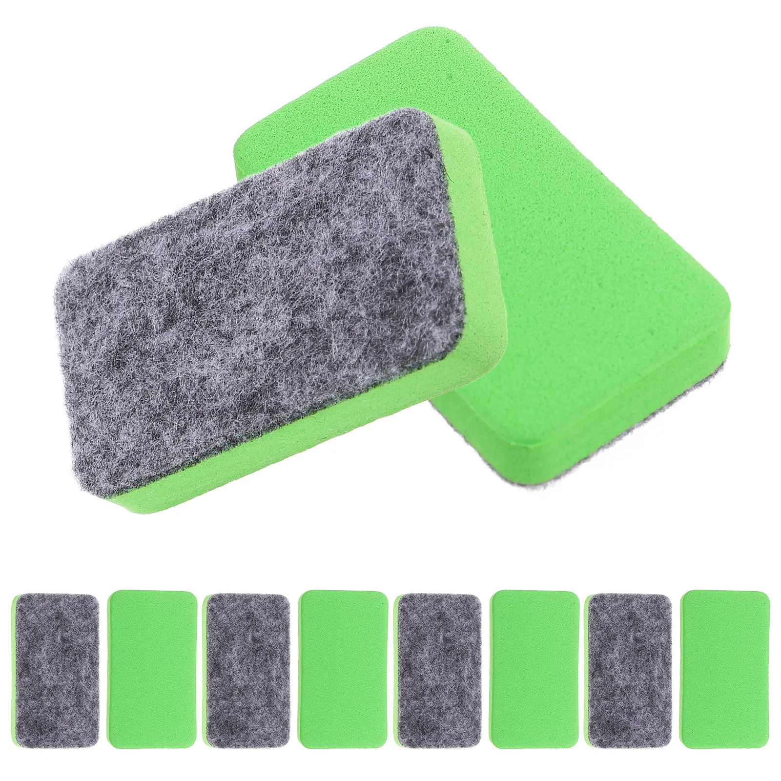 10Pcs Whiteboard Erasers Reusable Dry Erasing Tool Smooth Non-Scratch for Office School Training Institution Chalkboards