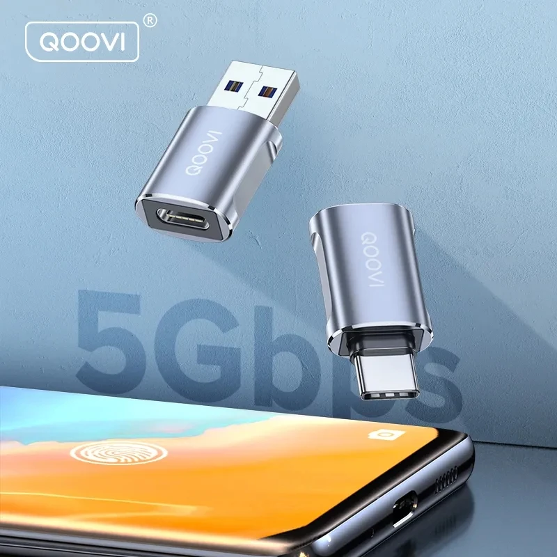 QOOVI USB 3.0 To USB Type C OTG Adapter Thunderbolt 3 Converter For Macbook Pro Samsung S21 Xiaomi Huawei USB-C OTG Connector