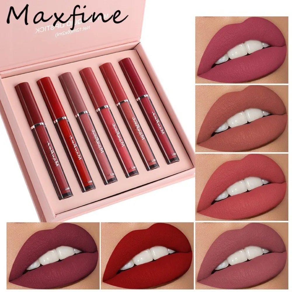 6Pc Lip Tint Set Lippenstift Langdurige Waterdichte Tint Niet Gemakkelijk Te Plakken Cup Blijvende Cosmetica Koreaanse Make-Up Matte Lippenstift