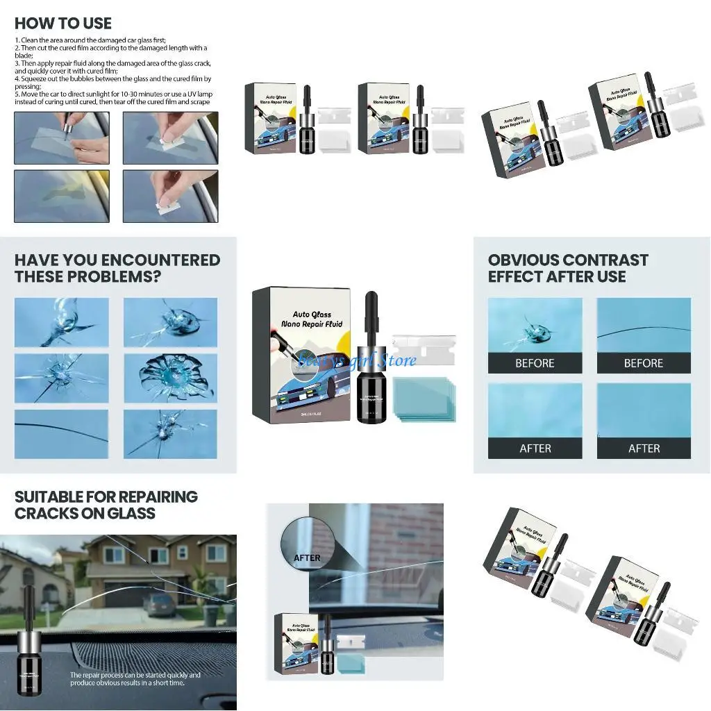 

C7AB Автомобильная жидкость для ремонта лобового стекла, средство для удаления царапин, нано-стекло