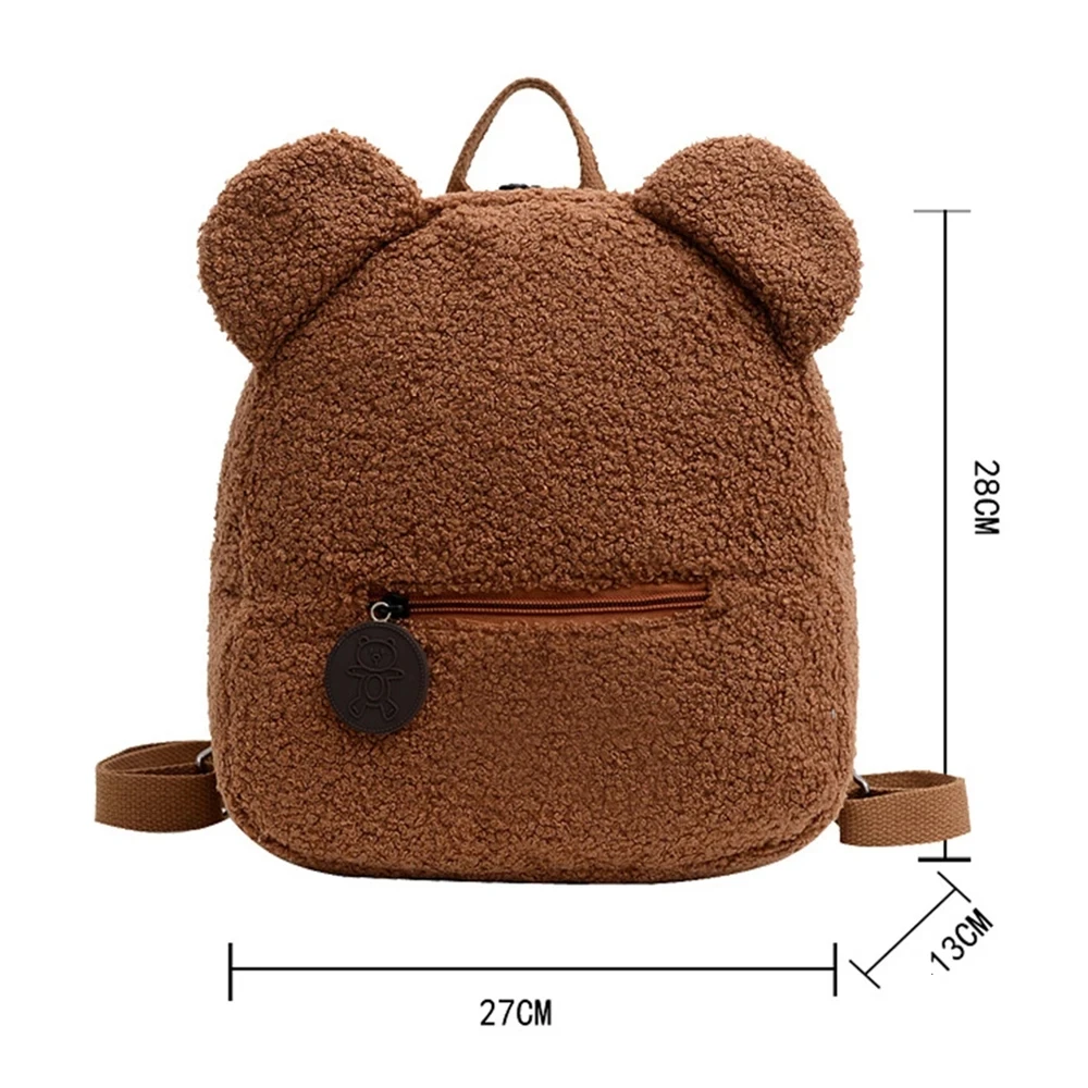 Cute Bear Ear Mochilas, Nome Personalizado, Jardim de Infância Book Bags, Plush Snack Mochila, Texto Bordado Personalizado, Ao Ar Livre, Crianças, Inverno