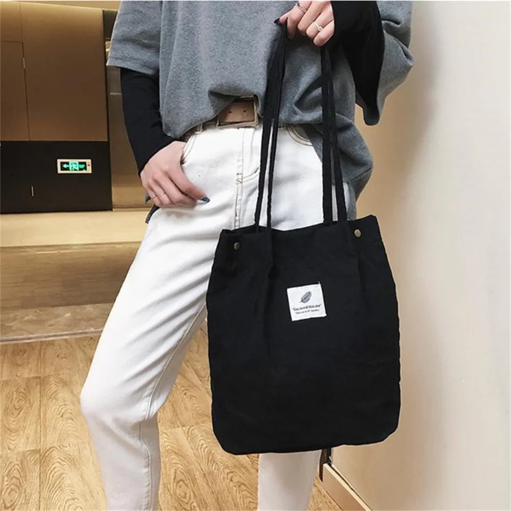 Bolsa de ombro feminina de veludo macio, bolsas reutilizáveis para meninas, bolsas pequenas e grandes compradoras, armazenamento ambiental