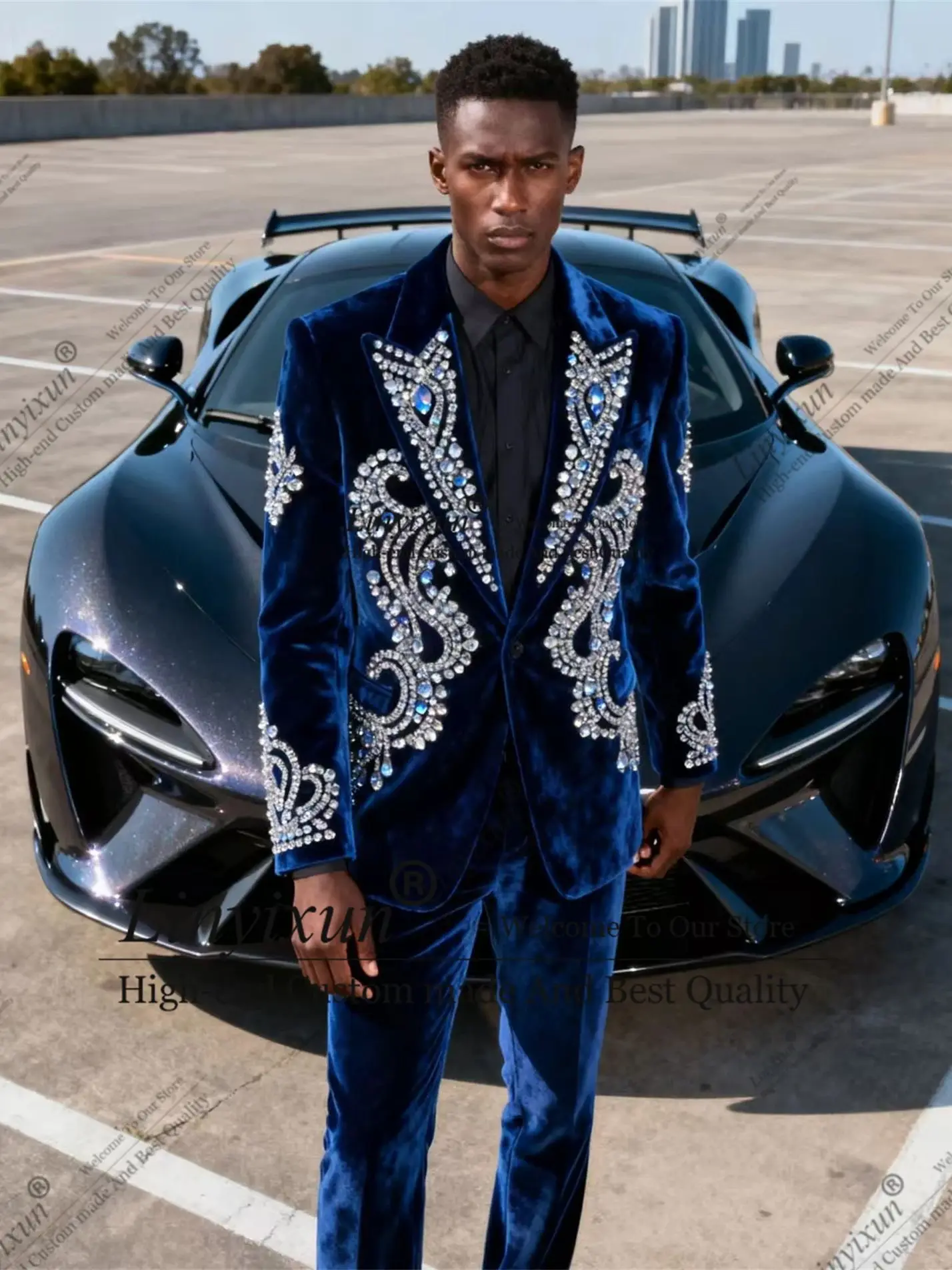 

Последний дизайн, мужские костюмы со стразами и кристаллами, комплект из 2 предметов, мужские пиджаки для жениха, формальные облегающие свадебные смокинги Ropa hombre по индивидуальному заказу