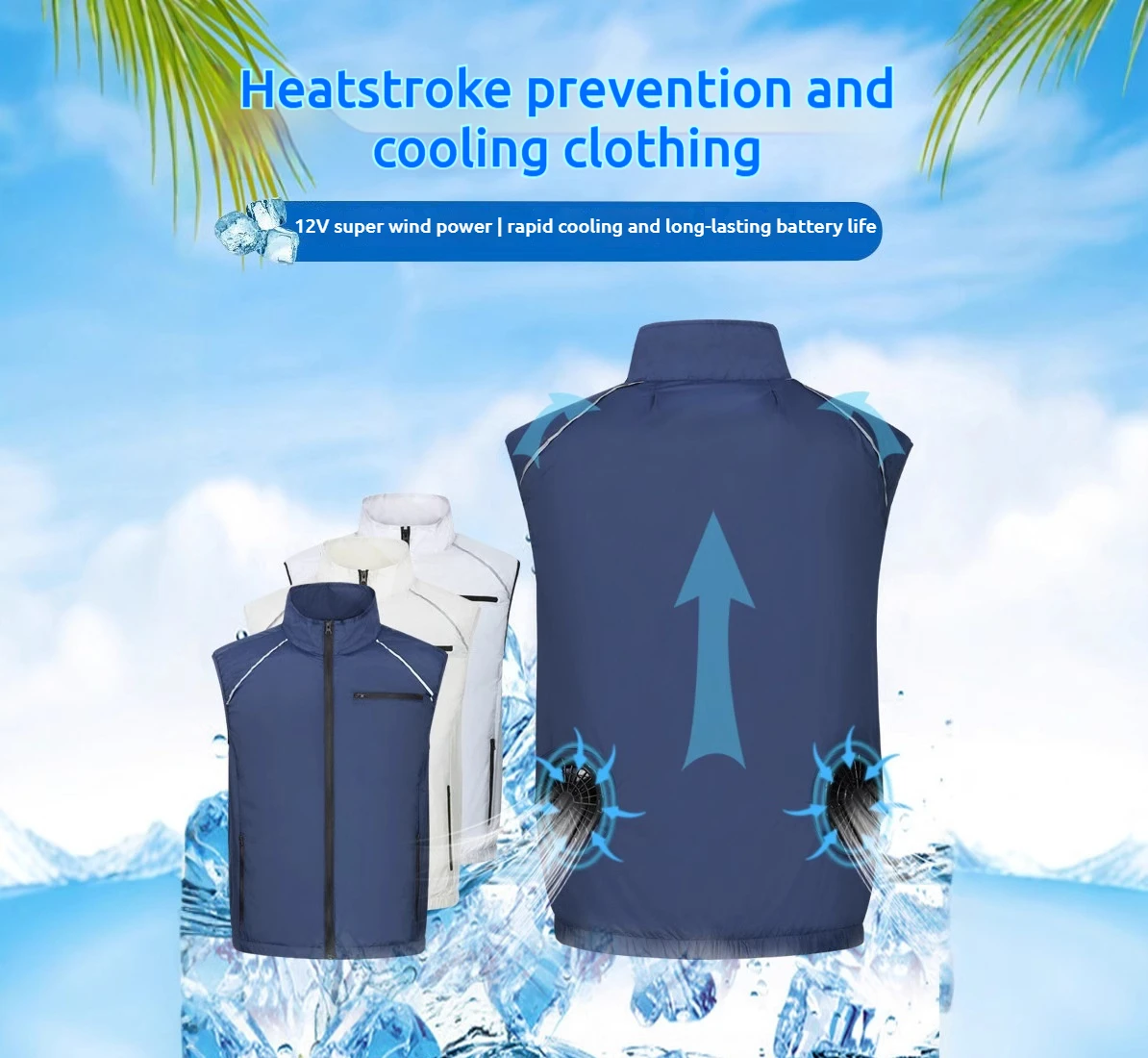 

Summer Cooling Air Conditioning Suit Outdoor Heatstroke Prevention Fan Work Vest Fishing Casual Wear Cooling ClothingFan include