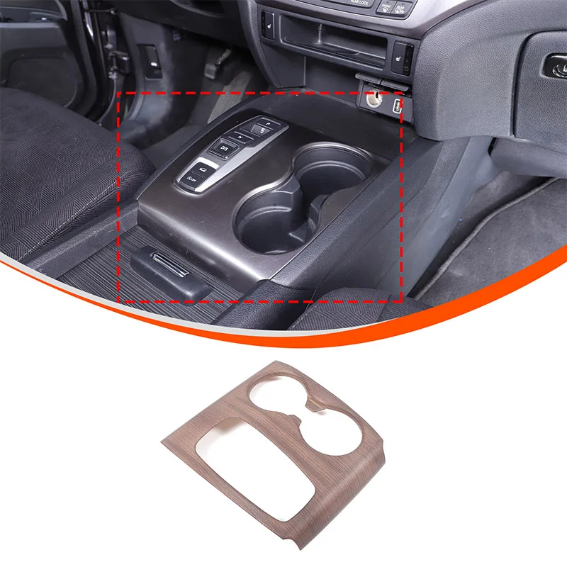 

For Honda Pilot 2016-2022 ABS Pear Wood Grain Car Center Control Gear Cup Decorative Frame Sticker Car Interior Accessories