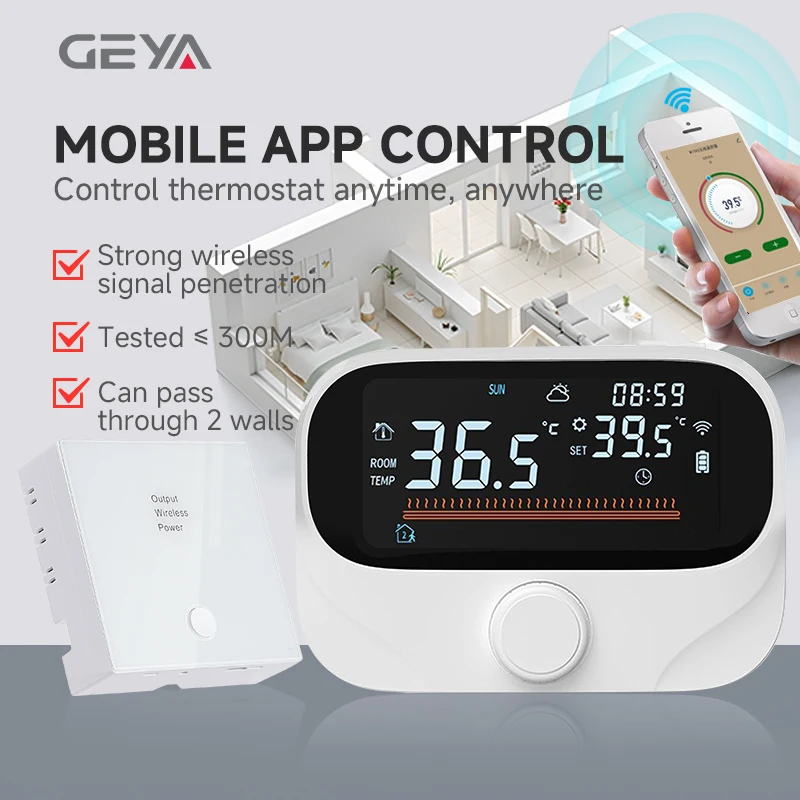 

Tuya WiFi Smart Home Wireless Gasboiler Thermostat RF Battery Gas Boiler Water Heating Digital Temperature Controller Alexa Home