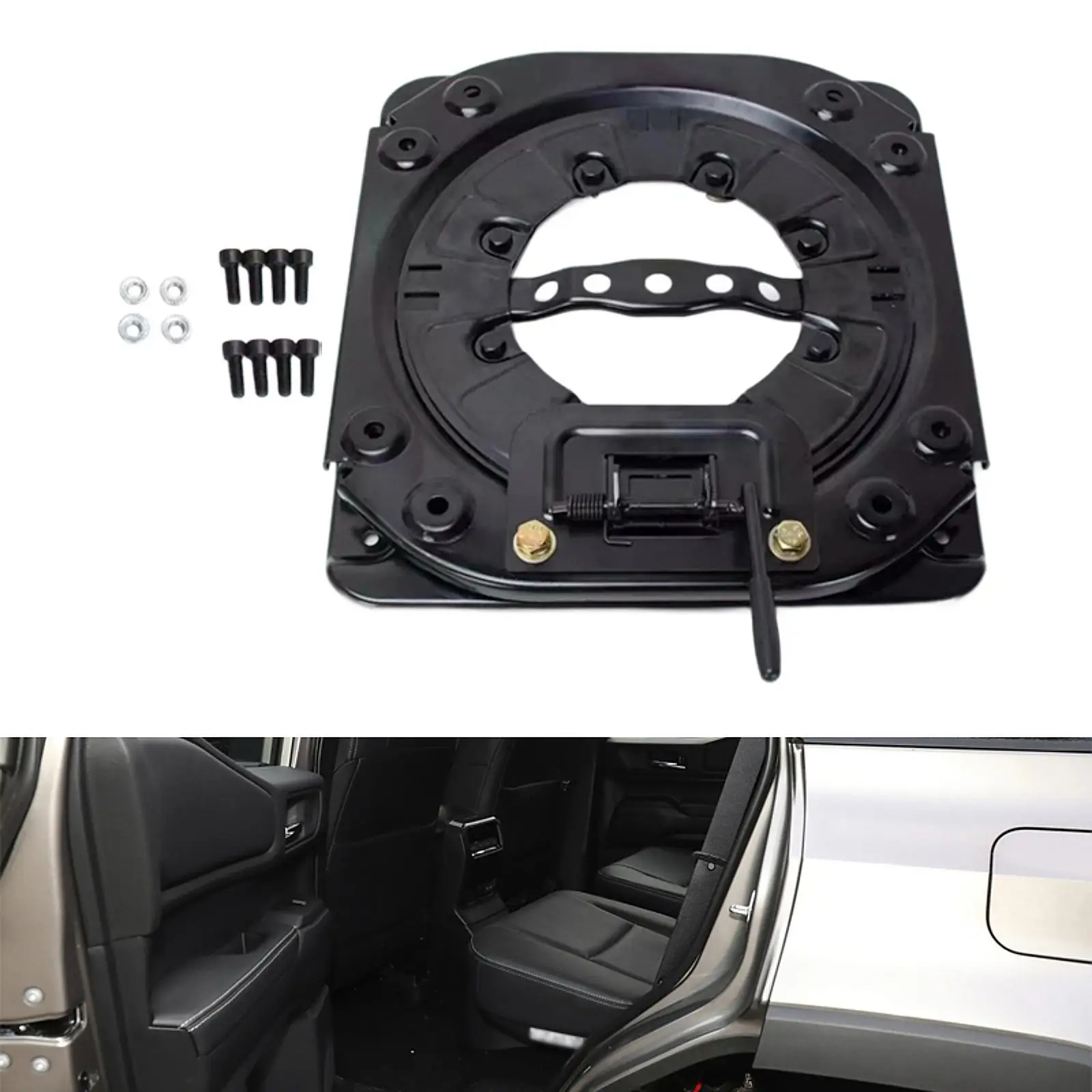 Seat Swivel Base RV Van Bus Boat 360 Degree Rotation Iron Adjustable Turntable Plate Universal Fit Easy Install Upgrade