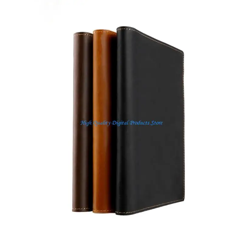 

U2JE Small Notebook Sleeve PU Leather Texture Multiple Compartment Document Storage Solution for Office Student Use