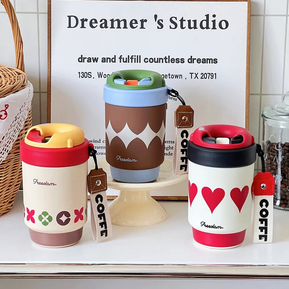Ceramic Lined Insulated Cup Mini Double Coffee Cups 316 Stainless Steel Student Cups Practical Health Cups Cute Large Capacity