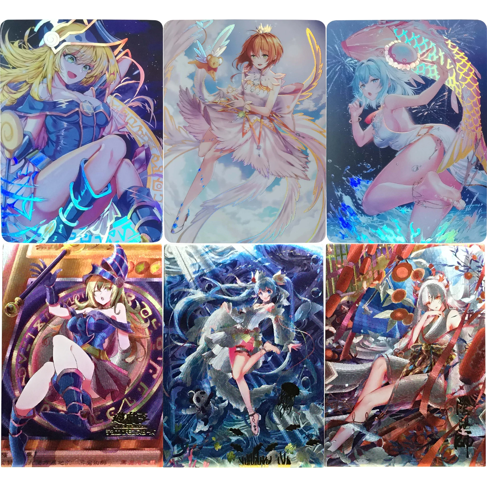 

8 Models Anime Diy Flash Card Dark Magician Girl Hatsune Miku Kinomoto Sakura Kawaii Gift Toy Anime Game Collection Cards