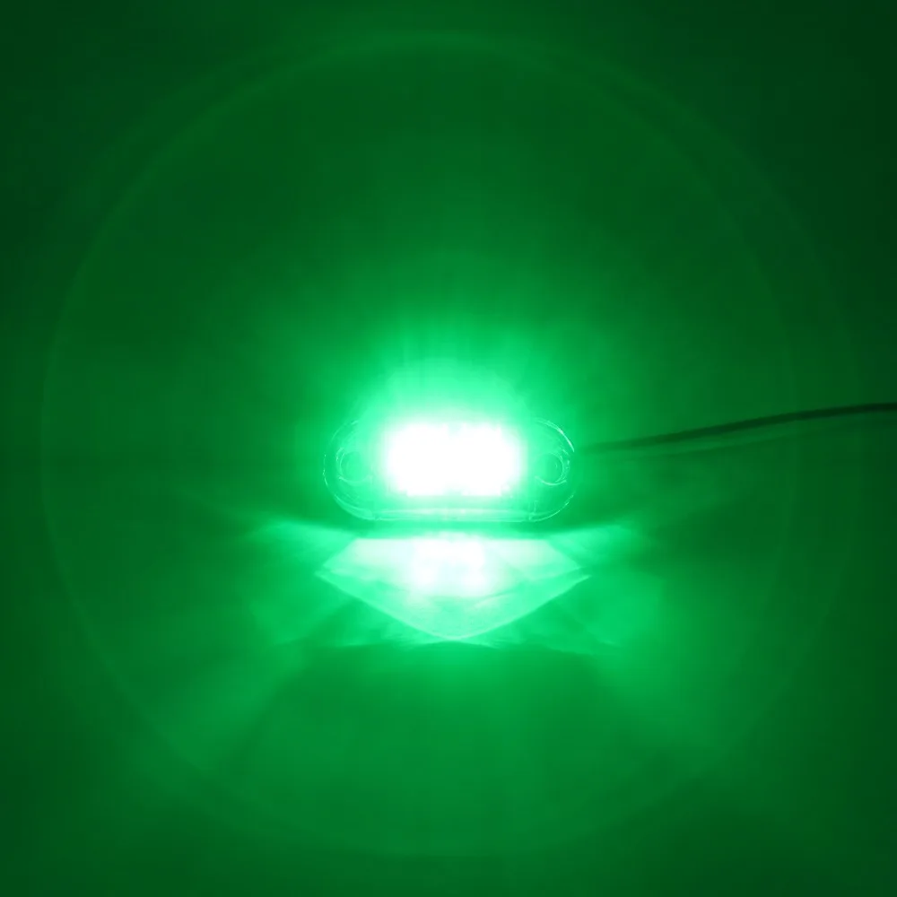 2Pcs 12V / 24V LED Side Marker Lights Car External Lights Warning Tail Lights Trailer lights Truck Auto Lorry Lamp Green New