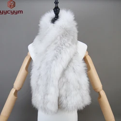 Women Real Fox Fur Scarf Fashion Lady Winter Warm Soft Knitted Real Fox Fur Neckerchief Quality Natural Fox Fur Ring Scarves