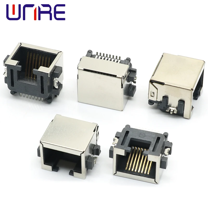 5Pcs RJ Sinking Plate 8.6 Full Package B Shell Network Socket Connector Interface Without Light Crystal Head Socket