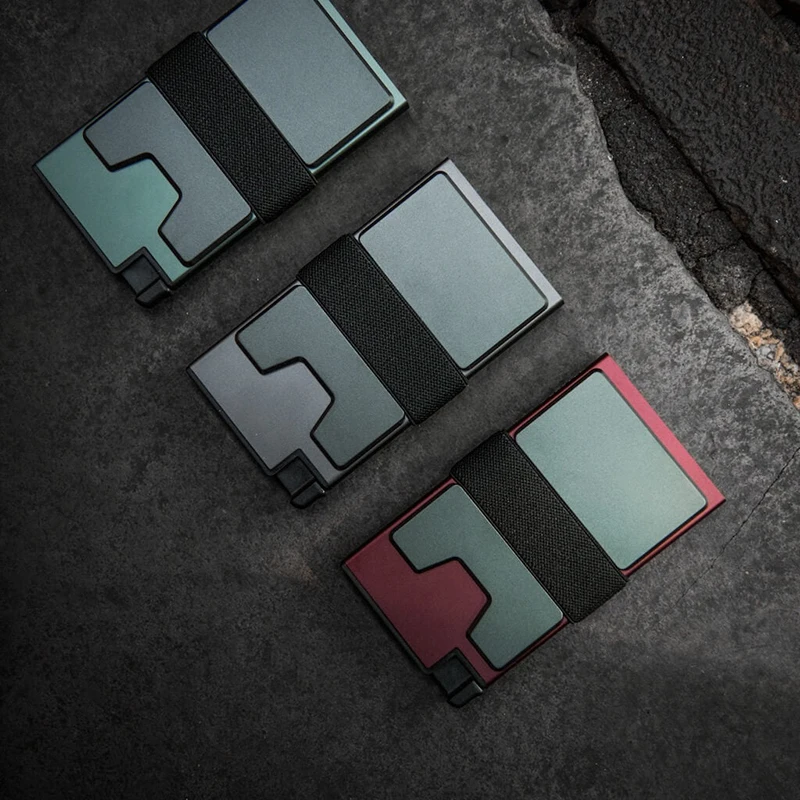 Aluminum Card Holder Slim Minimalist Wallet RFID Blocking