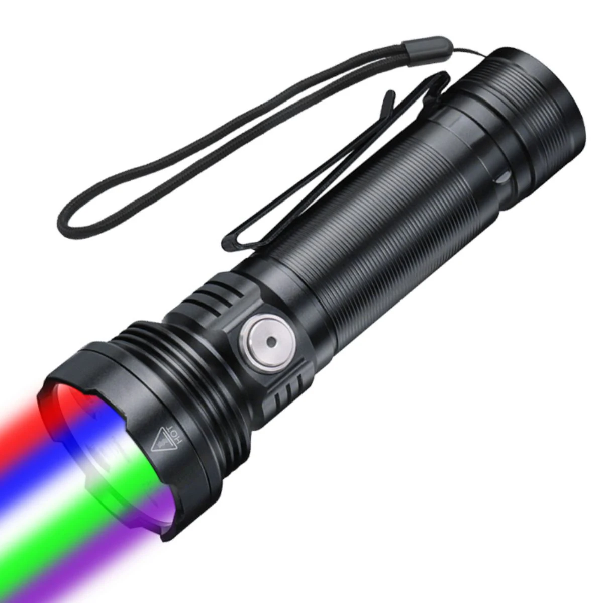 UltraFire ET28S 5 Color Tactical Multicolor Flashlight 18650/21700 Rechargeable 5 Light RGB LED Torch Light for Camping Hiking