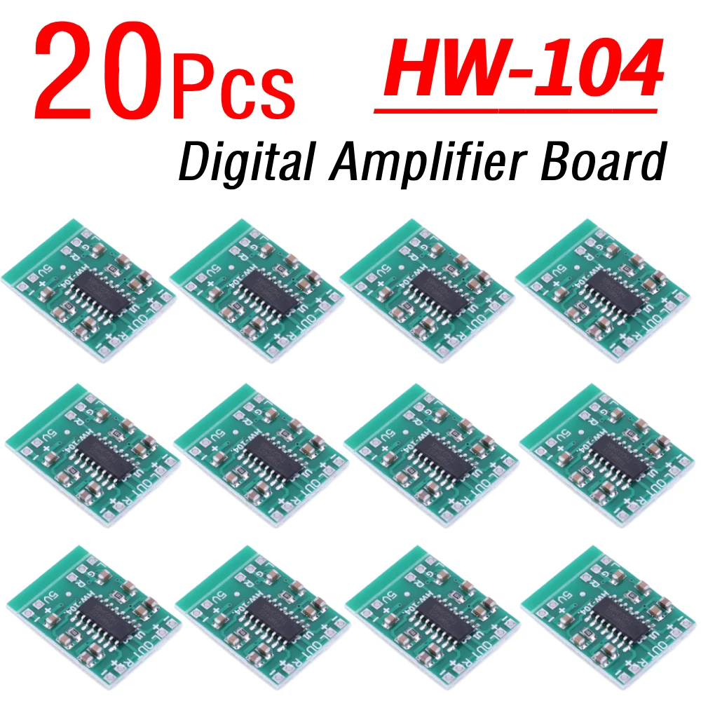 

20Pcs PAM8403 Module Dual Channel Power Amplifier Board Class D 2 Channel Audio Amplifier Module DC2.5-5.5V Power Supply