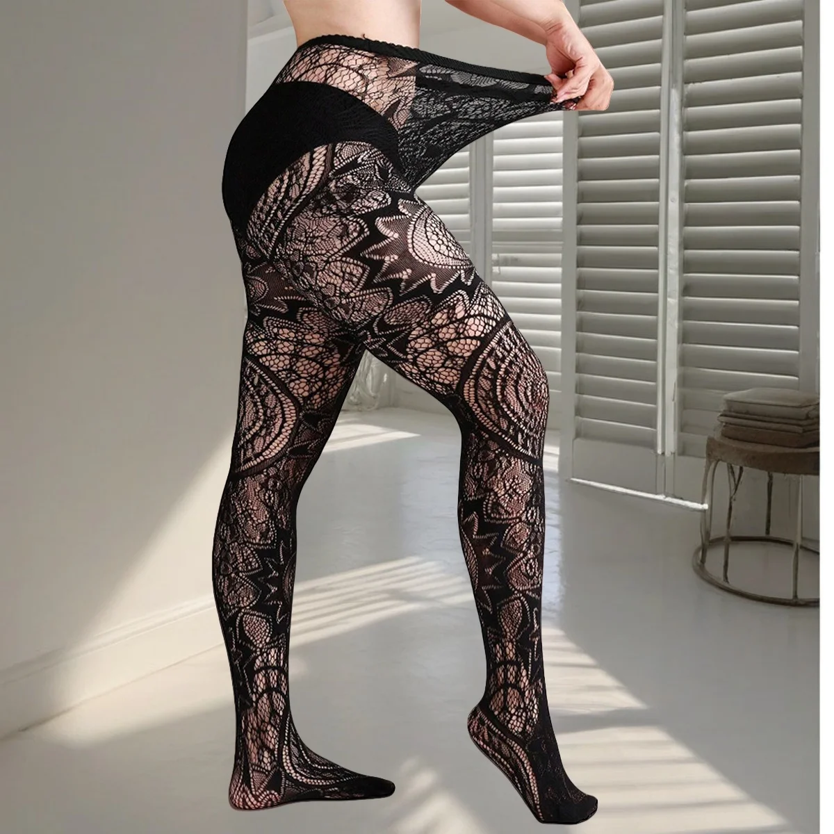 1x زوج حجم كبير مثير شبكة صيد السمك رقيقة جدا جوارب طويلة بسهولة كسر قبالة الأسود موضة Backseam جوارب طويلة الفخذ العليا الجورب