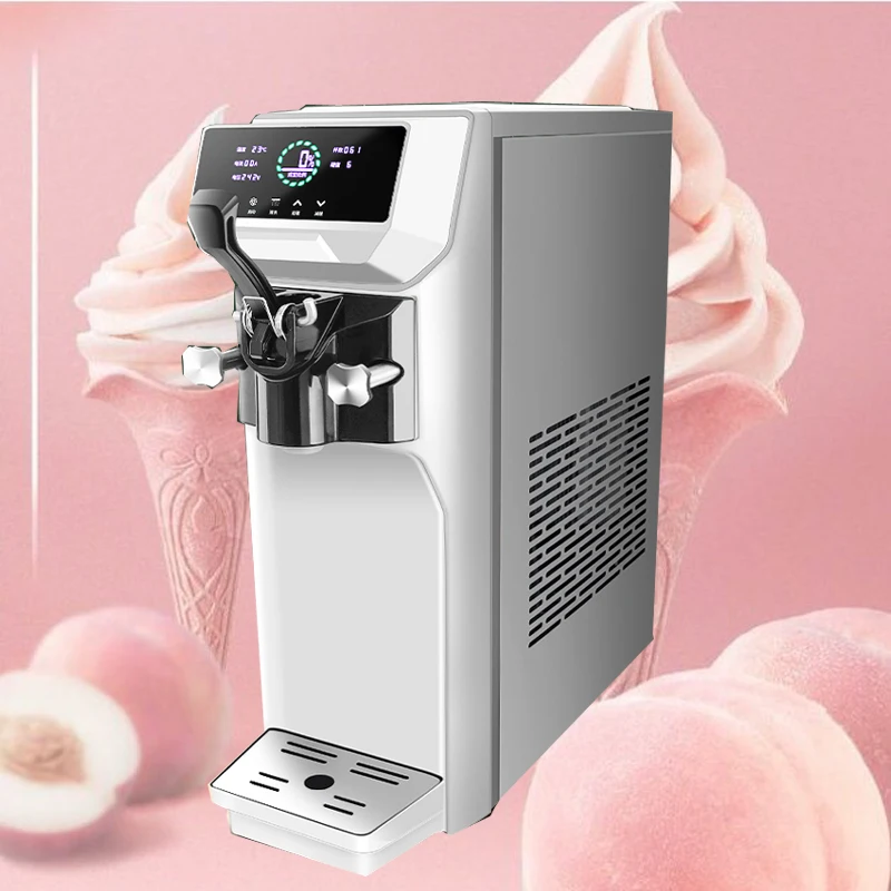 New Type Single Flavor Super Silence Small Desktop Gelato Maker / Commercial Mini Soft Ice Cream Machine