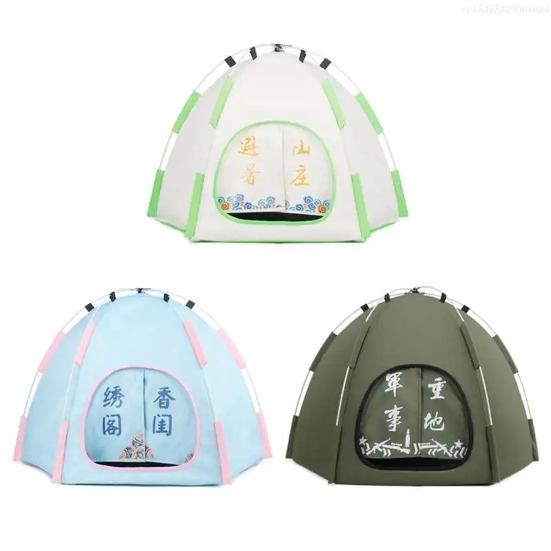 

Portable Pet Dogs Cats Tent Easily Install Teepee for Pet Outdoor Rest Tool Multiple Color Camping Traveling Pet Tent F0T4