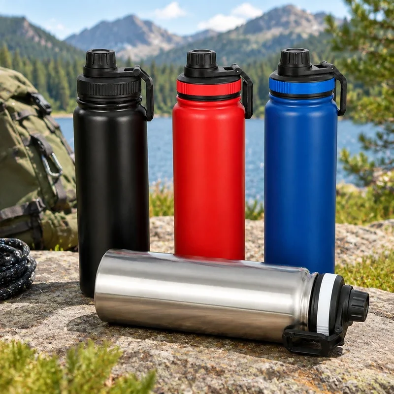 600-1000ML Insulated Stainless Steel Thermal Flask for Sports and Travel, Keeps Beverages Hot or Cold