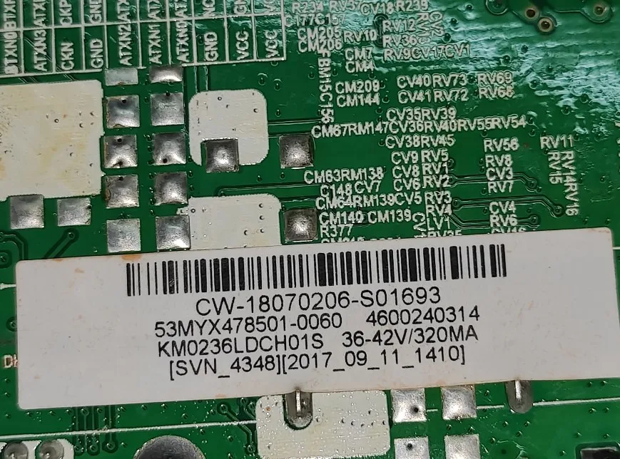 HK.T.RDA8501CP531  Three in one TV motherboard Constant current voltage: 36 --- 42V, 320mA