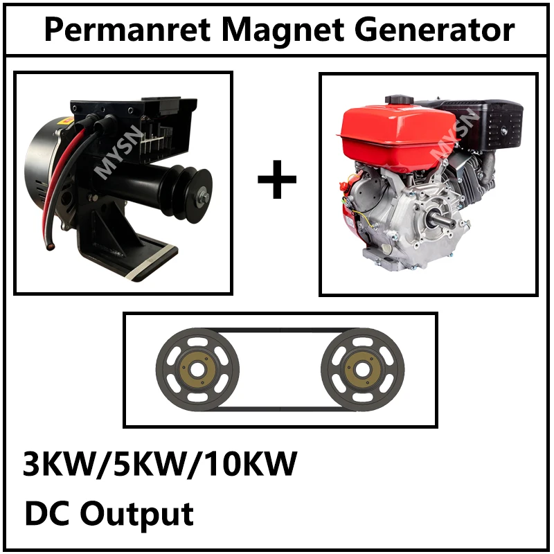 10KW Permanent Magnet Generator 36V 48V 60V 3000 RPM Electric Generator 10000W Alternator Quiet Generator With Driving Motor