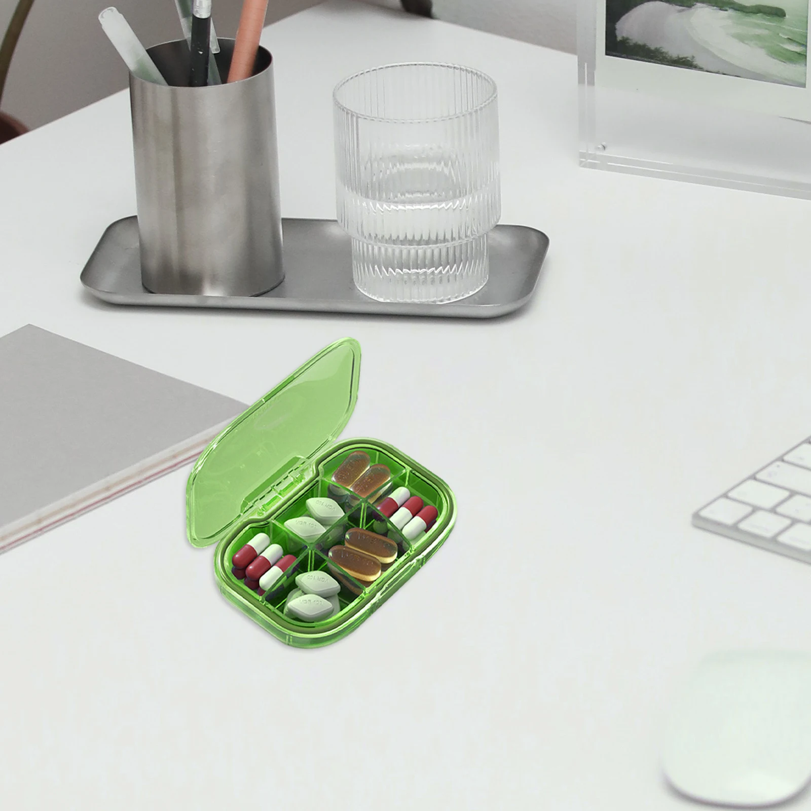 

6 Compartments Household Sealed Medicine Box Moisture Proof Dust Proof Storage Case Portable Travel Pills Organizer Small