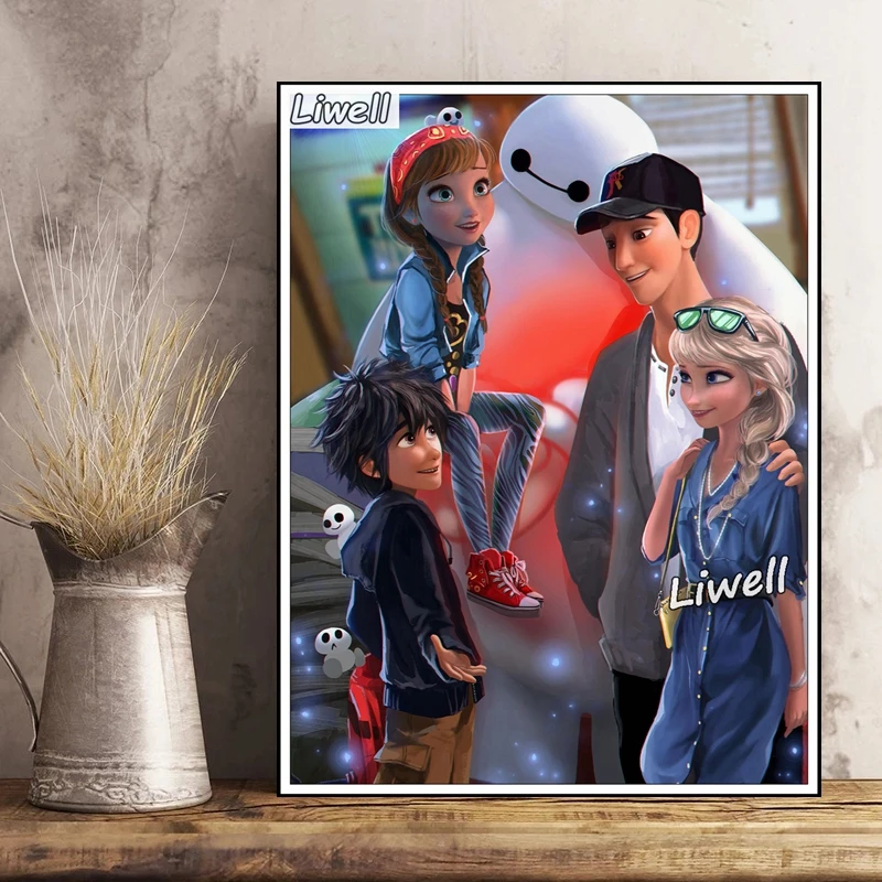 Big Hero 6 Disney Movie Diamond Painting Art Baymax And Hiro Hamada Cartoon Picture Mosaic Cross Stitch Kits Home Decor