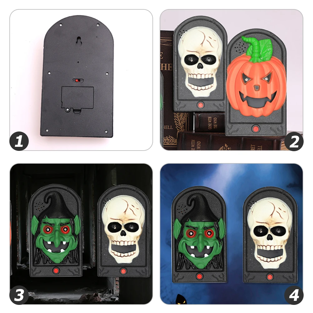 

Halloween Creepy Doorbell Electric Spooky Scary Props White Plastic Decorations