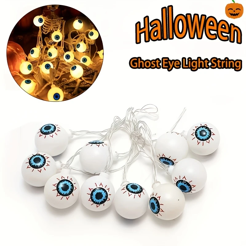 Outdoor LED Oogbol Halloween Decoratieve LED-verlichting Waterdicht Hangend String Tuin Decoratieve Verlichting Patio Vakantiedecoraties